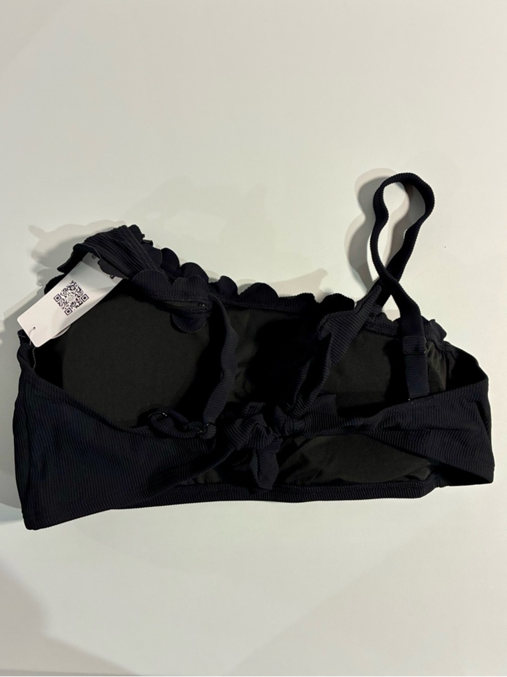 Charmo One-Shoulder Black Scalloped High-Waist Bikini Set - Picture 4 of 8